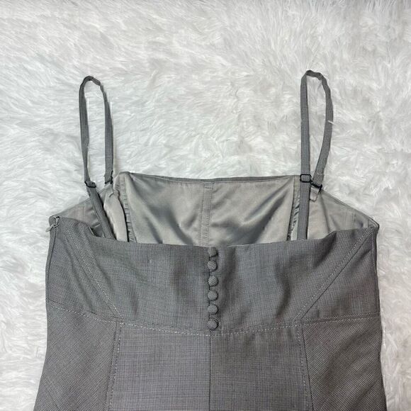 Ted Baker Grey Dress Bow Spagetti Strap Size 2 Wool Silk Blend Fitted Sheath - Picture 11 of 11